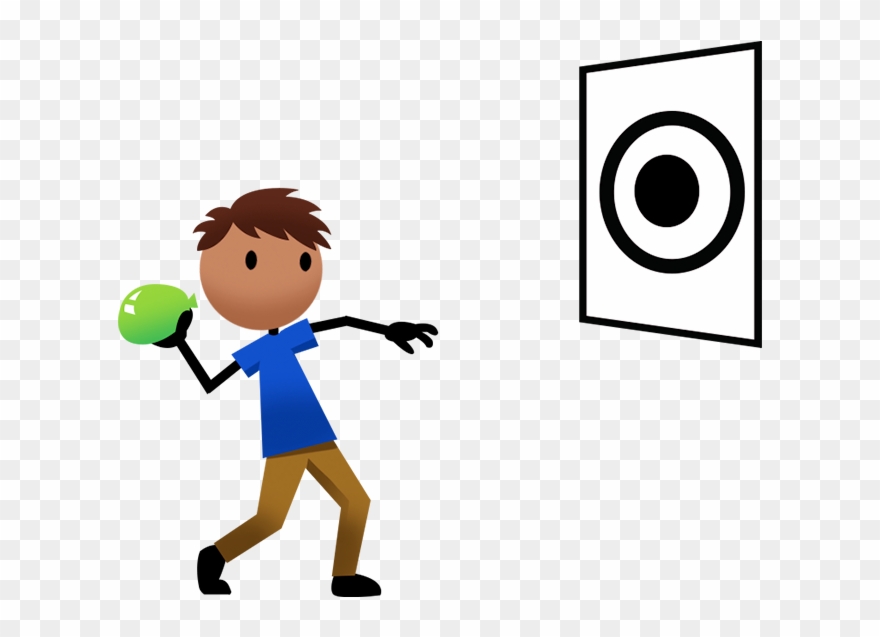 Game Clipart Throw Ball - Throwing A Ball At A Target - Png Download