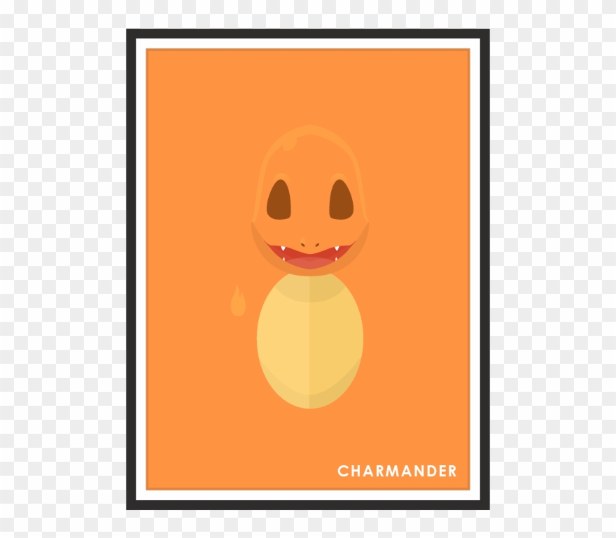 Serie Of Minimal Pokemon Posters, Print And Wallpaper - Charmander Minimal Clipart