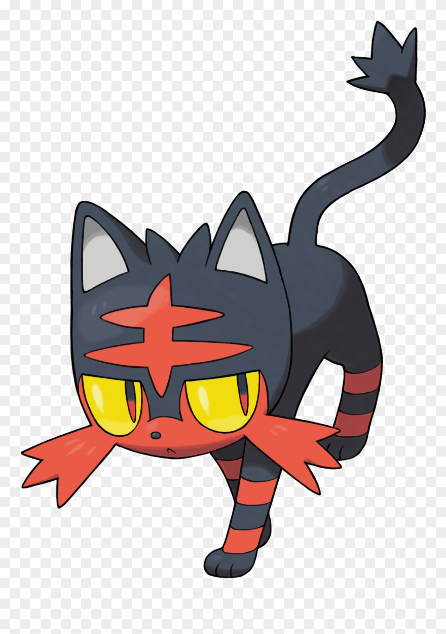 Pokemon Clipart Litten - Pokémon Moon - Nintendo 3ds - Png Download