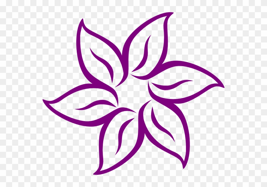 Purple Pink Flower Svg Clip Arts 600 X 536 Px - Png Download