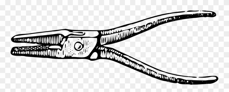 Needle-nose Pliers Hand Tool Diagonal Pliers - Drawing Of A Pliers Clipart