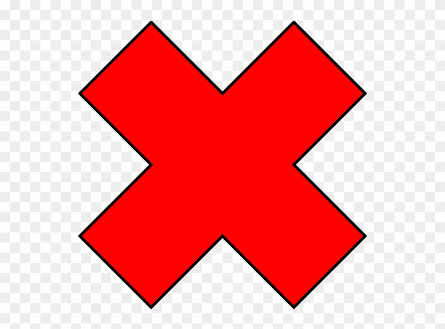 Picture Free Library Checkmark Clipart Red - Red X Shape - Png Download