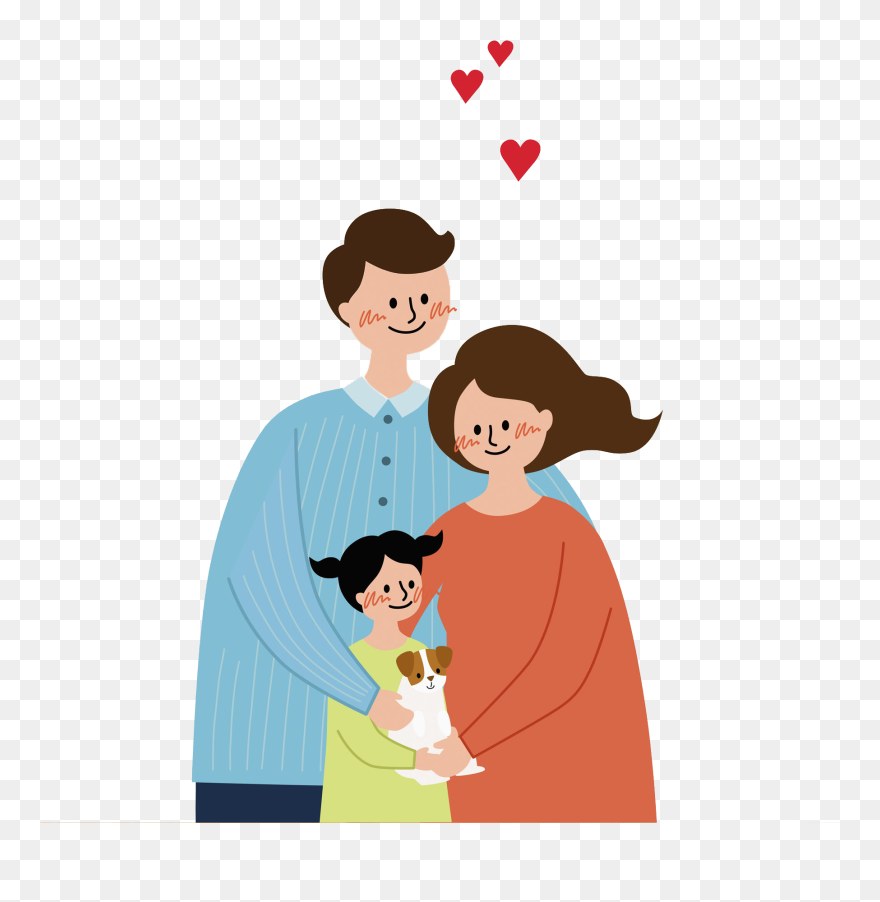 Family Clip Art Happy - 亲情 卡通 - Png Download
