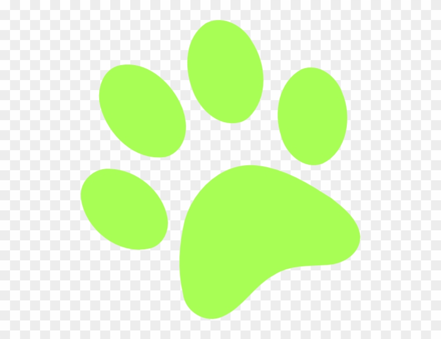 Lime Green Paw Print Clipart