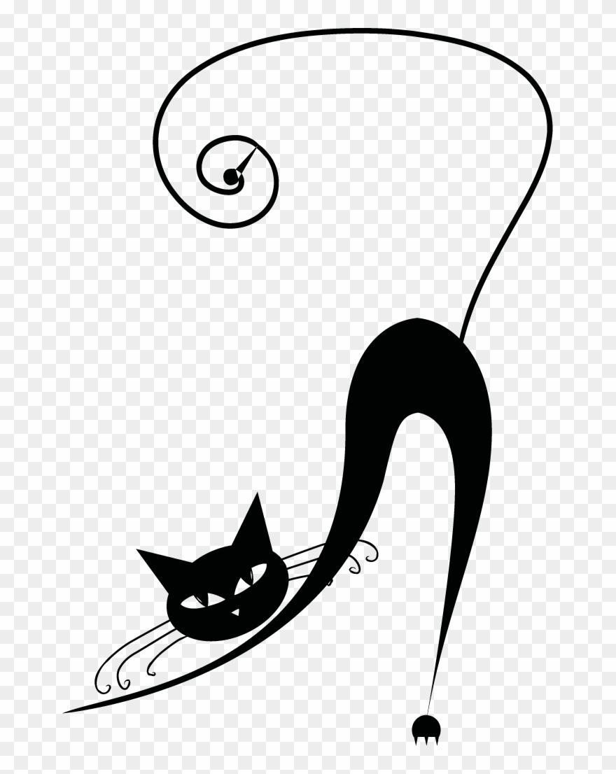 Black Cat - Black Cat Tile Coaster Clipart