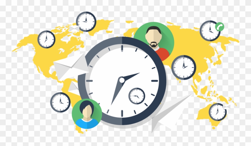 Timezone Confused Clipart 5 - Simplified World Map - Png Download