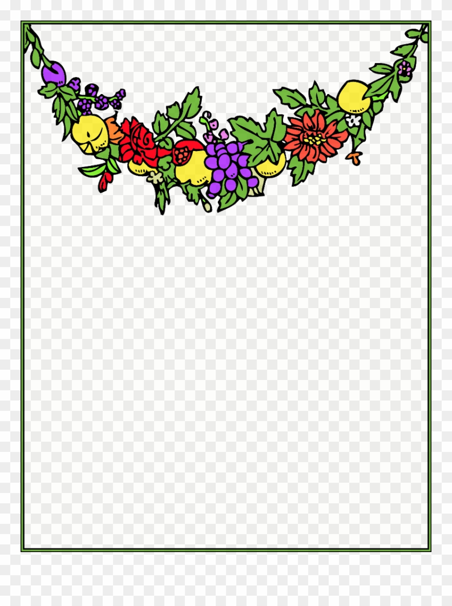 Download Vegetable And Fruit Border Design Clipart - Border Designs With Fruit And Vegetables - Png Download