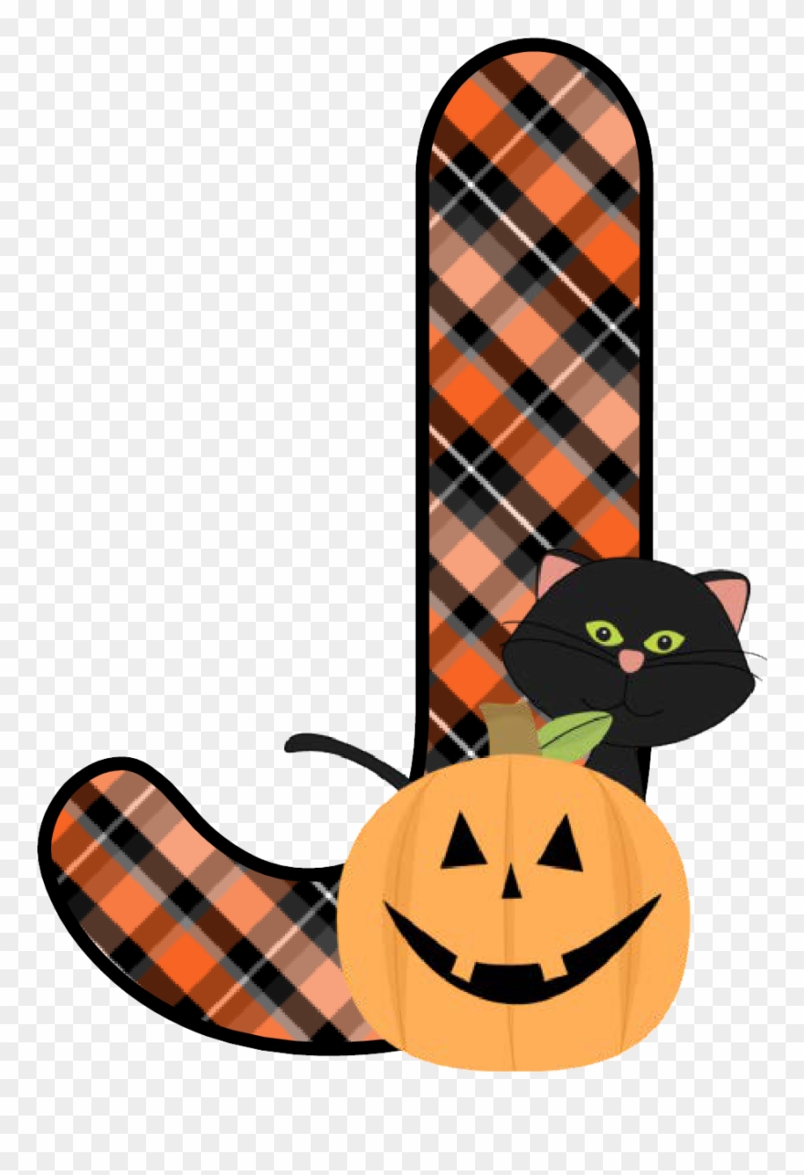Plaid Halloween J - Letras Calabaza Png Clipart