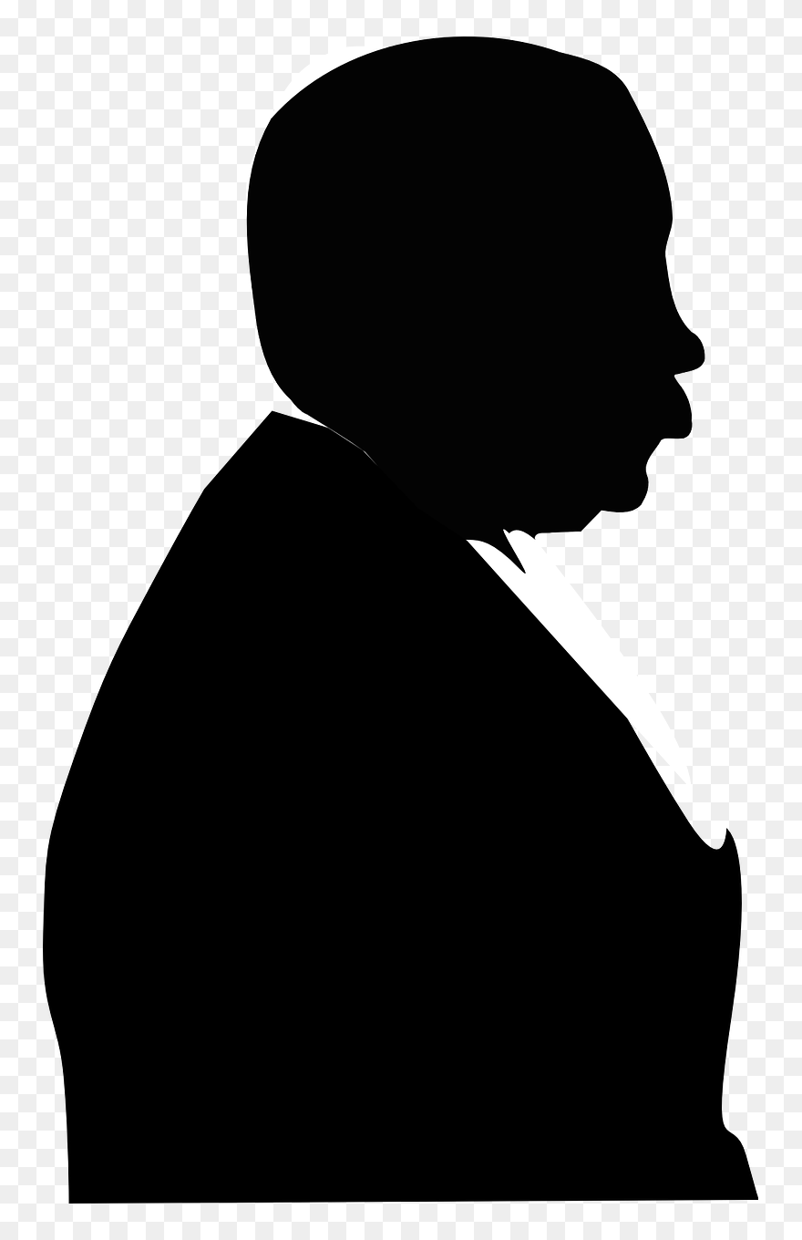 Old Man Silhouette - Old Man Face Silhouette Clipart