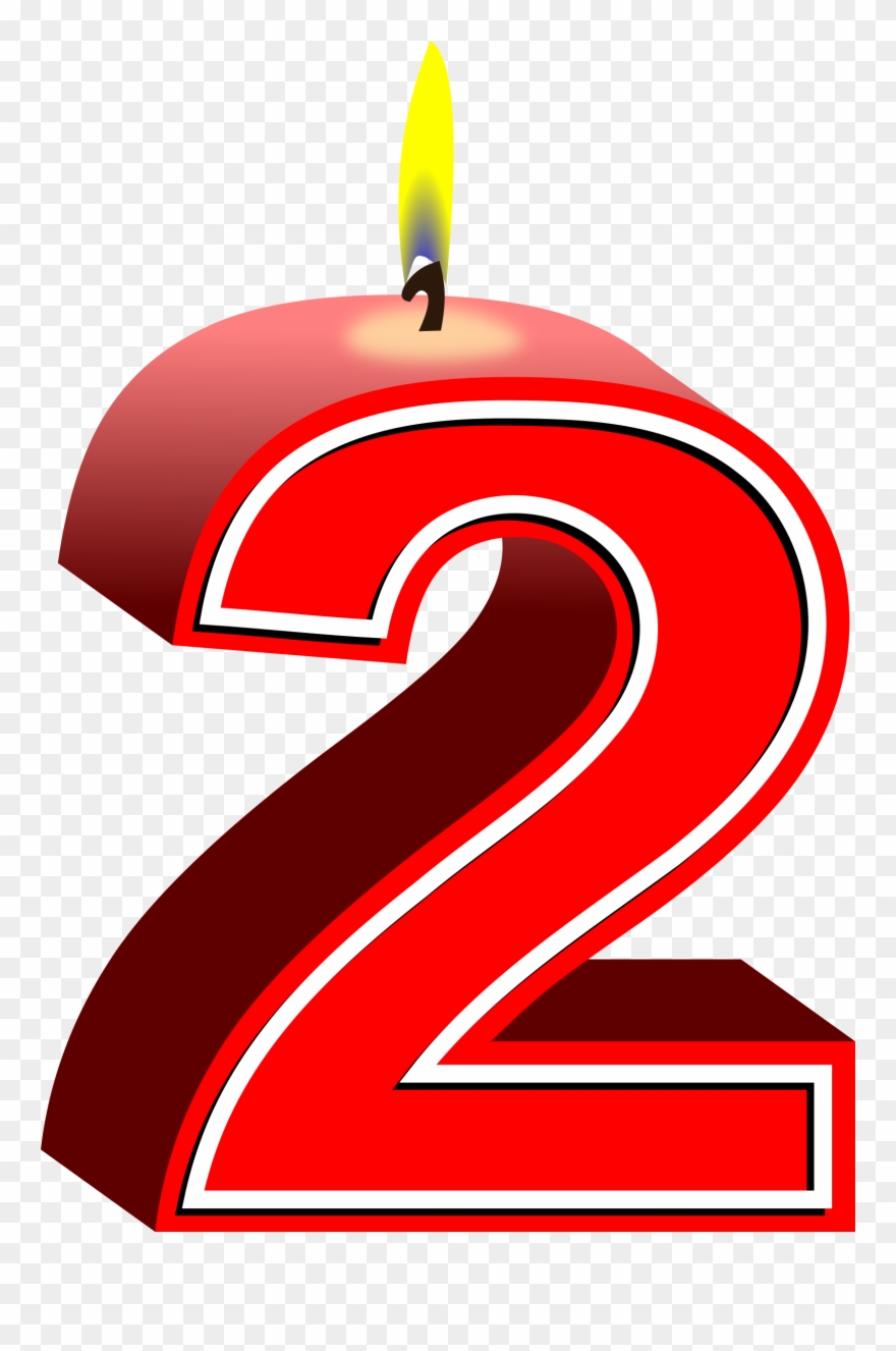 Clipart - Number 2 Candle Png Transparent Png