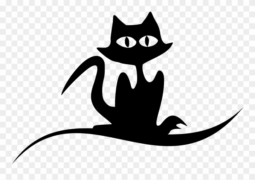 Halloween Cat Clipart - Cat Silhouette - Png Download