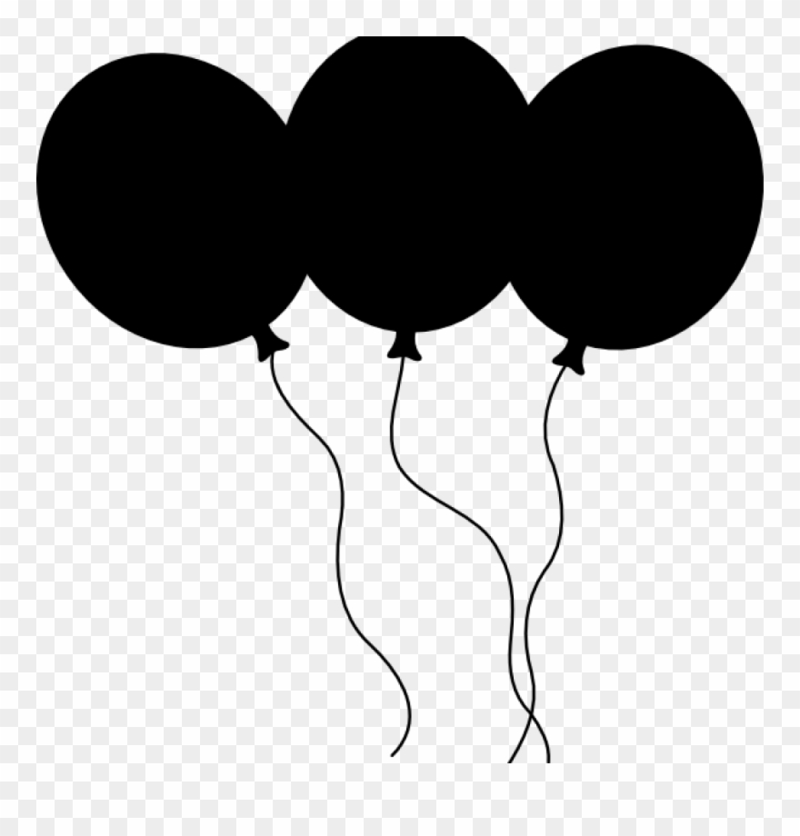Black And White Balloons Clipart Black Balloons Clip - Balloons Vector Black And White - Png Download