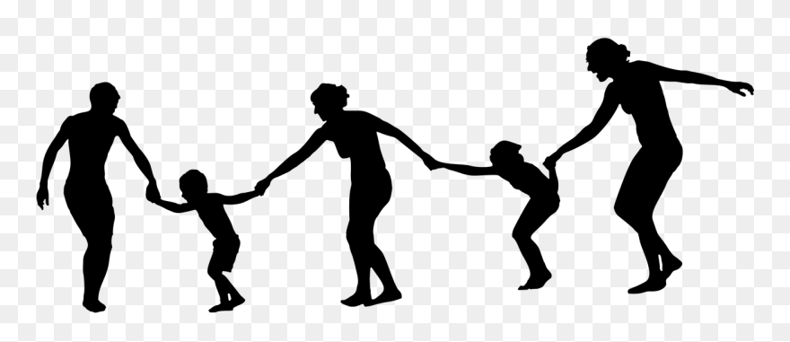 Png Black And White Stock Onlinelabels Clip Art Family - Family Holding Hands Silhouette Transparent Png
