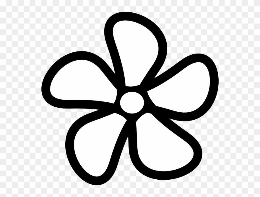 Flower Clip Art - Outline Flower Clip Art Black And White - Png Download