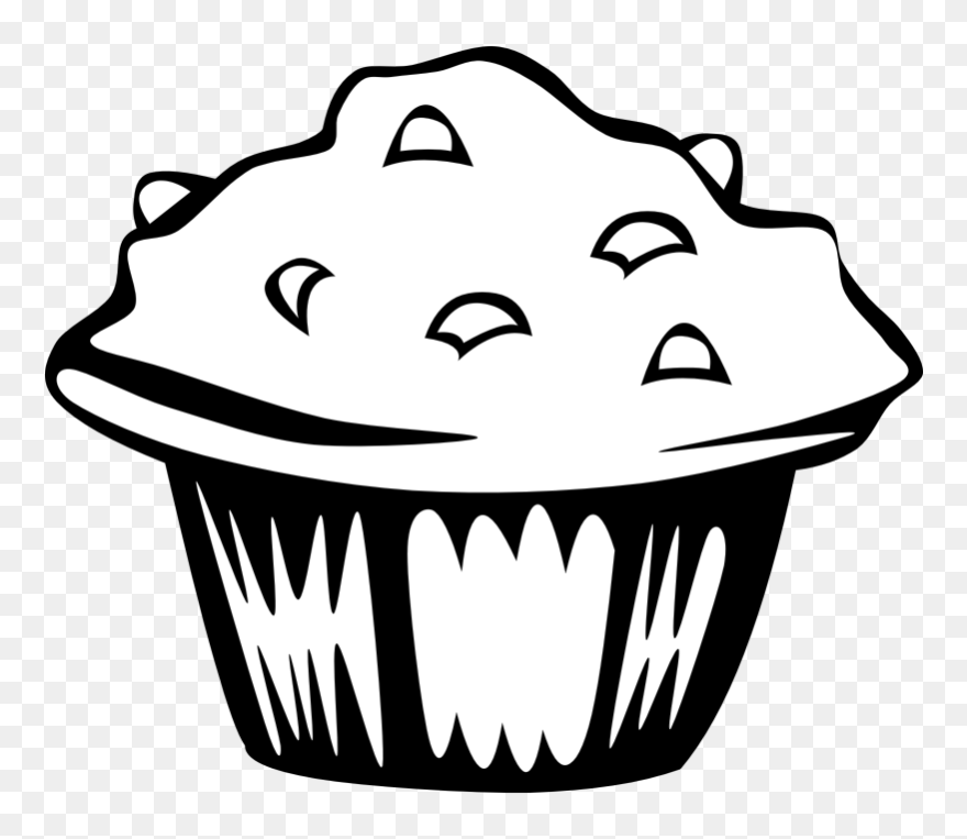 Muffin Clipart Black And White - Food Clip Art Black And White - Png Download