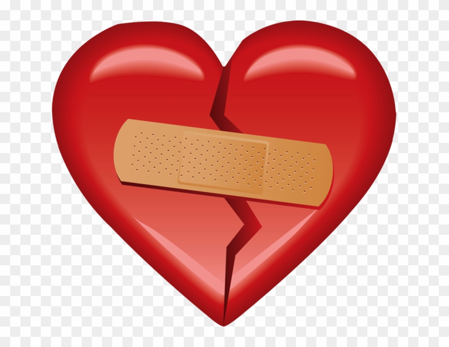 Clipart Black And White Stock Heart With Psd Official - Broken Heart With Bandage Png Transparent Png