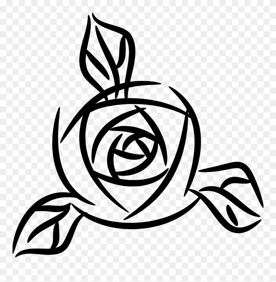Clip Art Black And White Rose - Png Download