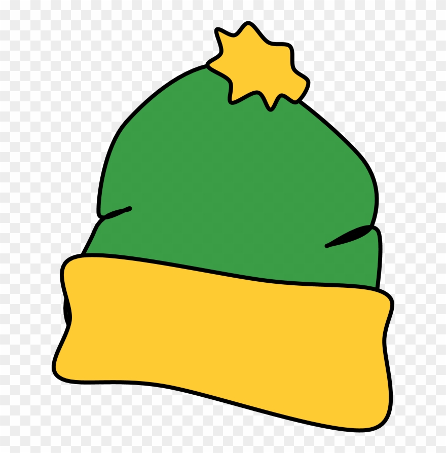 Hat, Winter, Green, Yellow, Style 2, Clipart