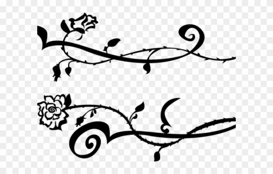 Rose Tattoo Clipart Vine - Clip Art - Png Download