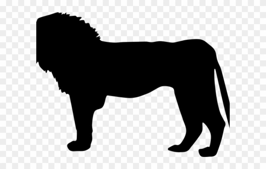 Big Cat Clipart Silhouette - Male Lion Silhouette - Png Download