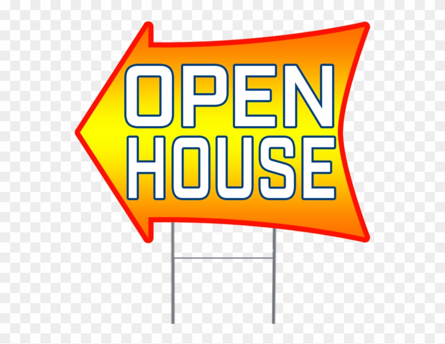 Open House 2 Sided Arrow Yard Sign Clipart