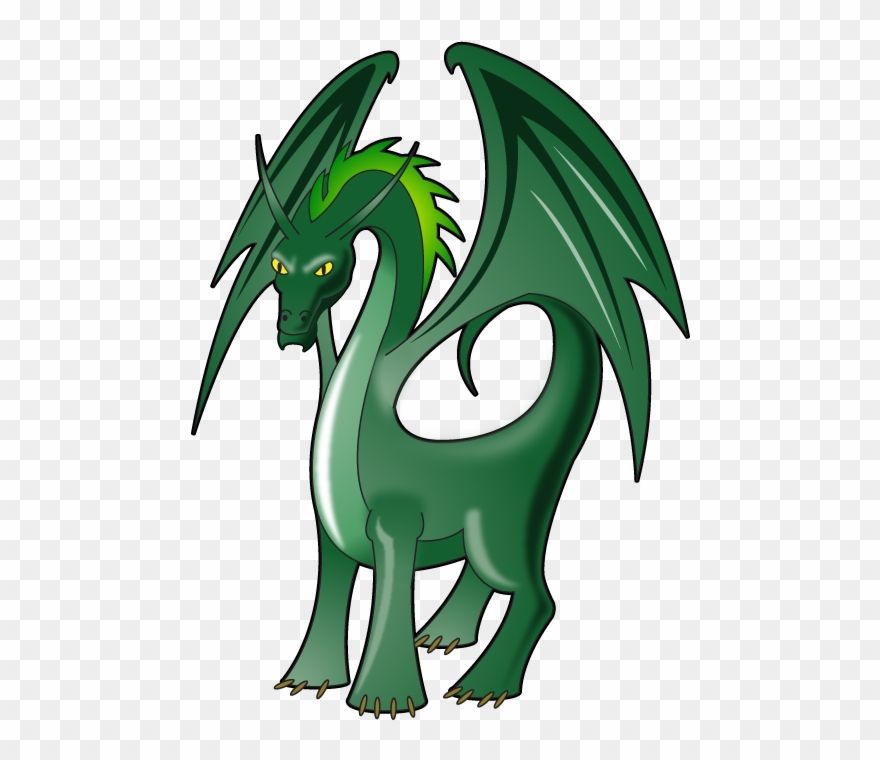 A Green Dragon - Cartoon Clipart