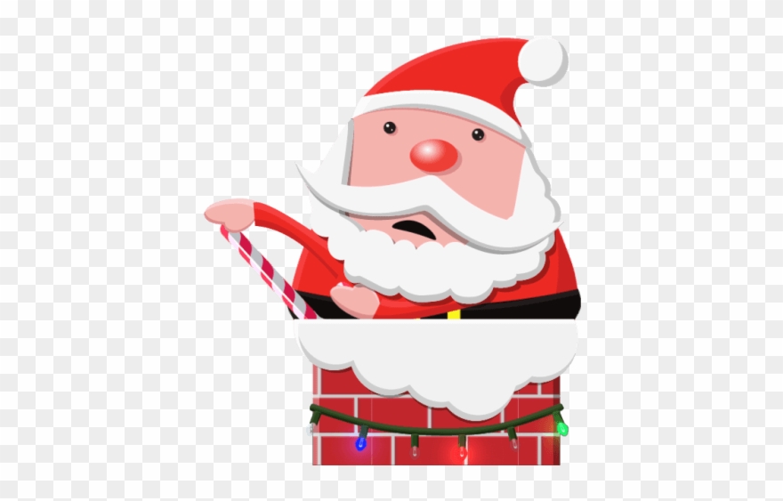 Stuck In Chimney - Santa Claus Clipart