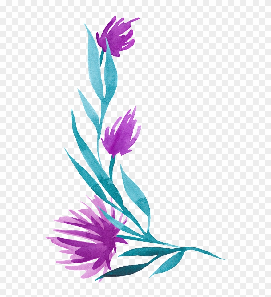 Purple Flower Core Transparent Decorative - Illustration Clipart