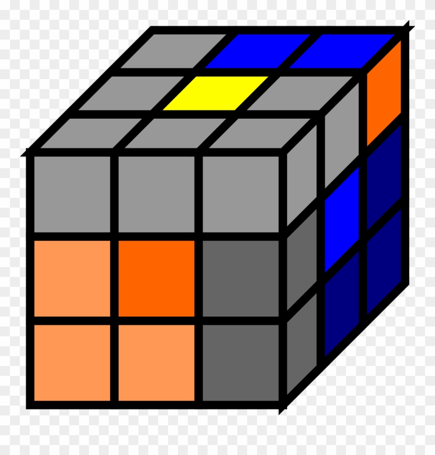 Open - Rubix Cube Blue Side Clipart