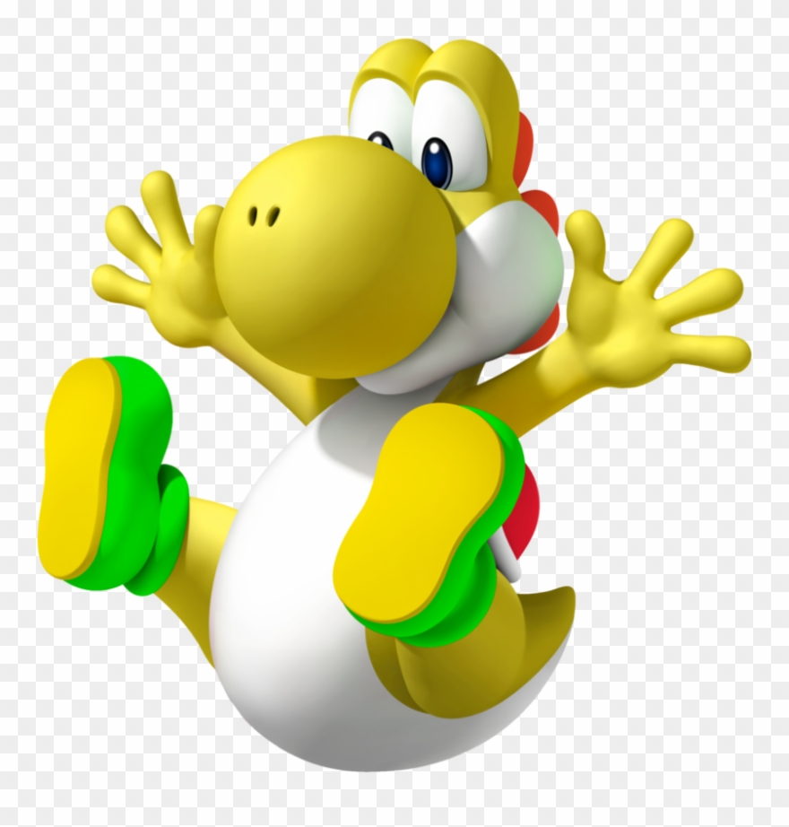 Yoshi Clipart Jumping - Super Mario Yellow Yoshi - Png Download