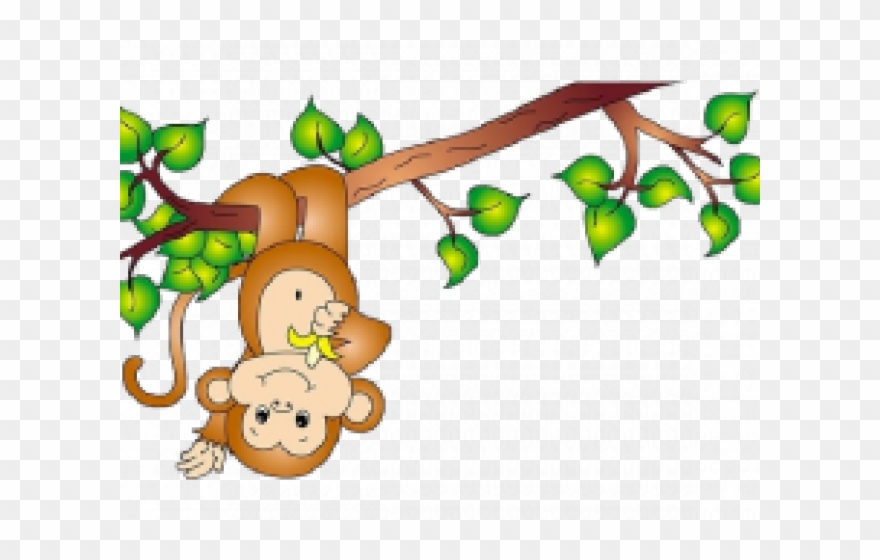 Pretty Clipart Vine - Monkey On Tree Clipart - Png Download