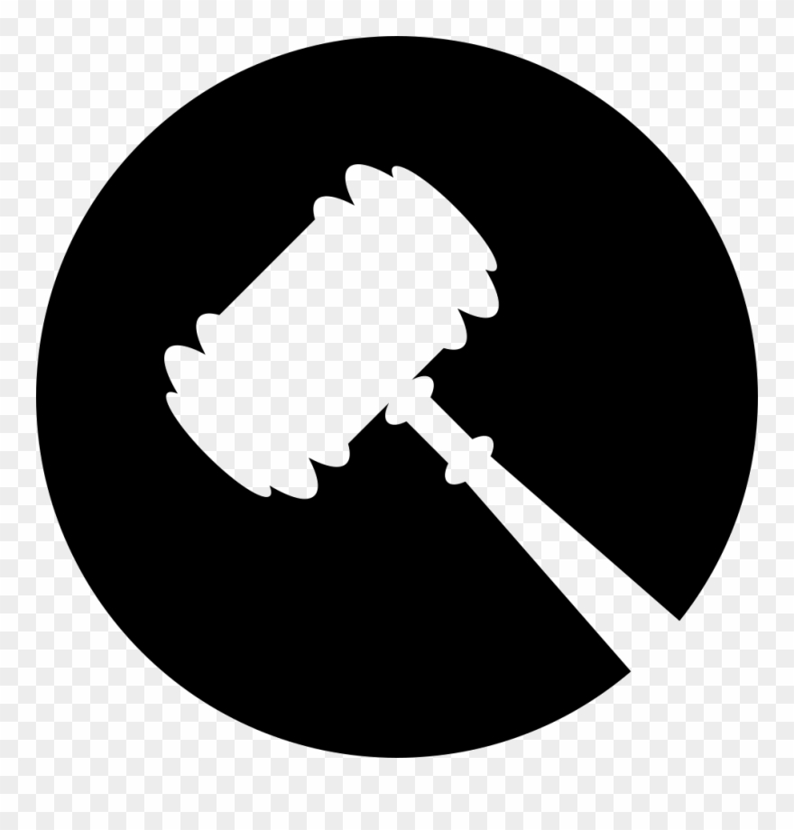 Legal Hammer Symbol In A Circle Comments - Symbol Law Black And White Clipart