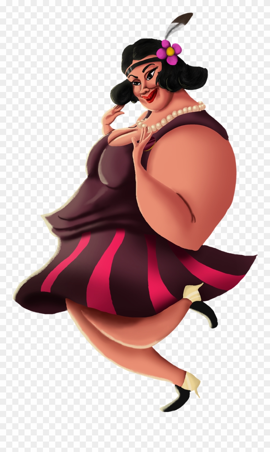 New Sketch Of A Woman, In The Twenties Of The Twentieth - Illustration Clipart