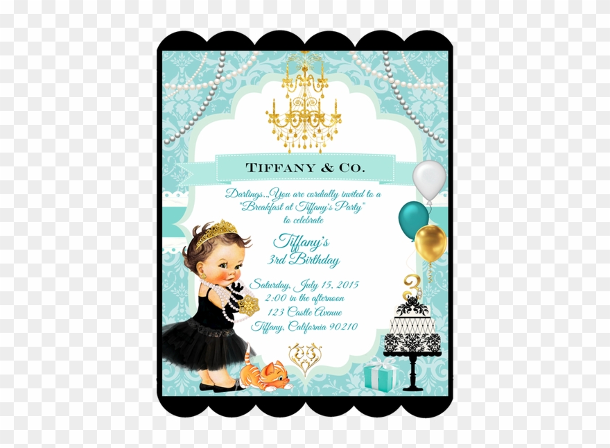 Breakfast At Tiffany Girl's Birthday Invitation - Christmas Card Clipart