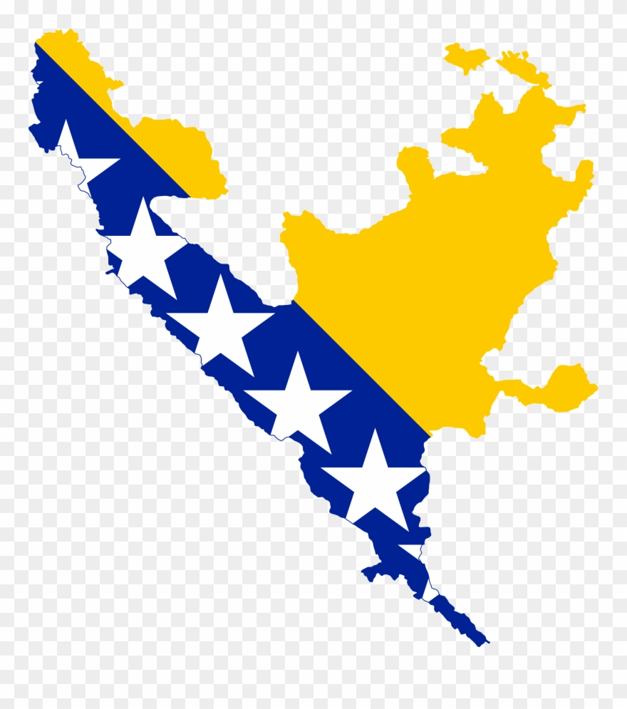 Bosnia And Herzegovina Flag Png Transparent Images - Bosnia And Herzegovina Map Png Clipart