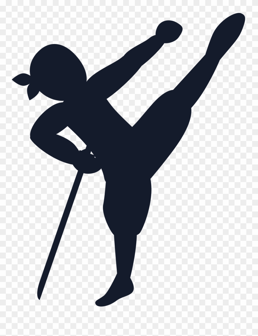 This Is A Sticker Of A Ninja Doing A Kick Clipart
