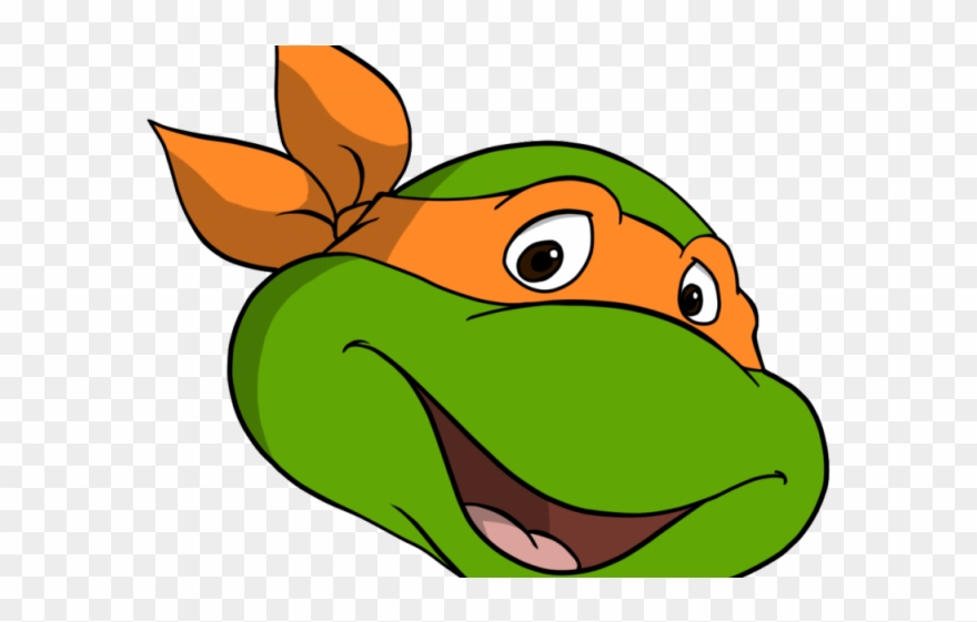 Face Clipart Tmnt - Ninja Turtle Michelangelo Face - Png Download