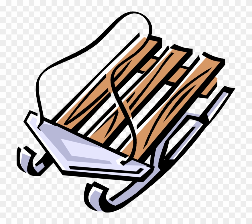 Vector Illustration Of Winter Sled Or Sleigh Toboggan Clipart