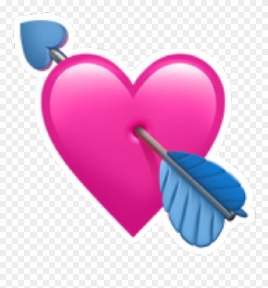 Remixed Heart Emoji Pink Love Blue - Pink Heart Emoji Iphone Clipart