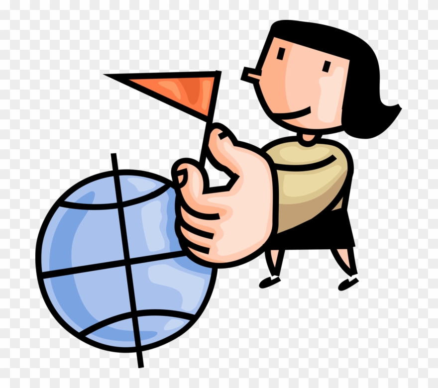 Vector Illustration Of World Traveler Holds Travel Clipart