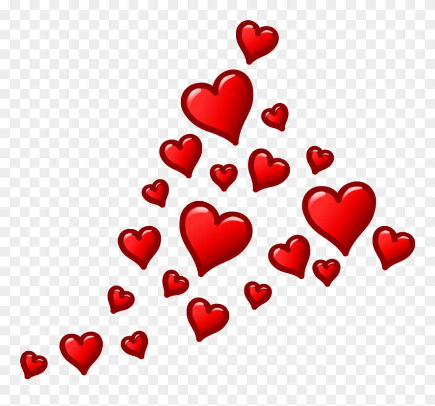 Download Hearts Png Floating Transparent - Trail Of Hearts Black And