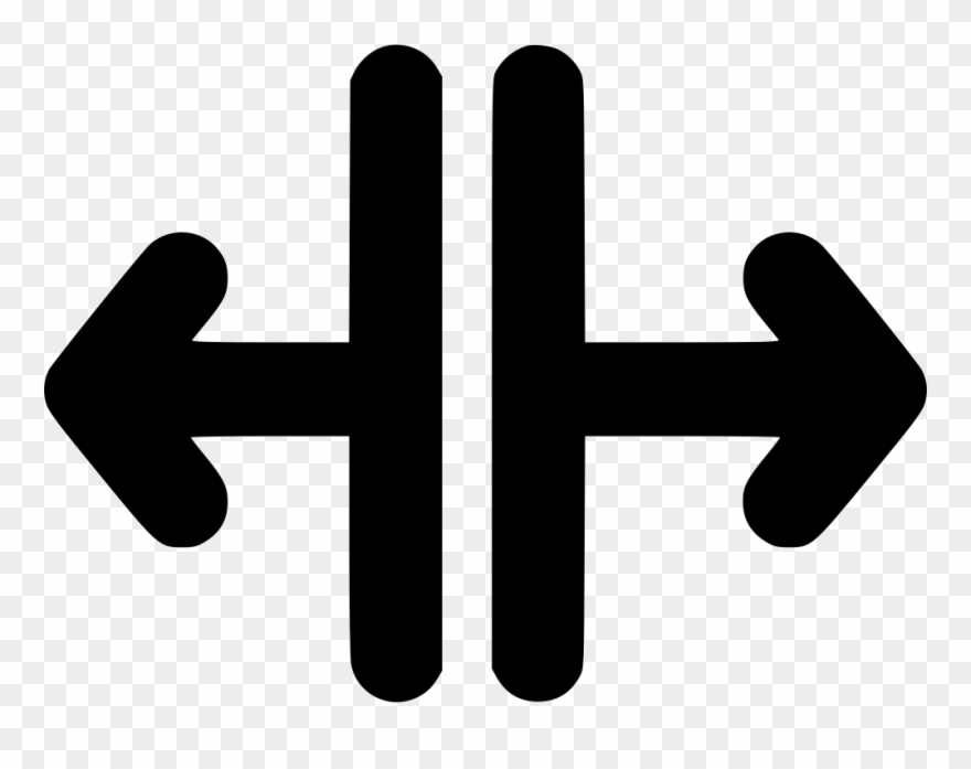 Arrow Split Left Right Lines Comments - Cross Clipart