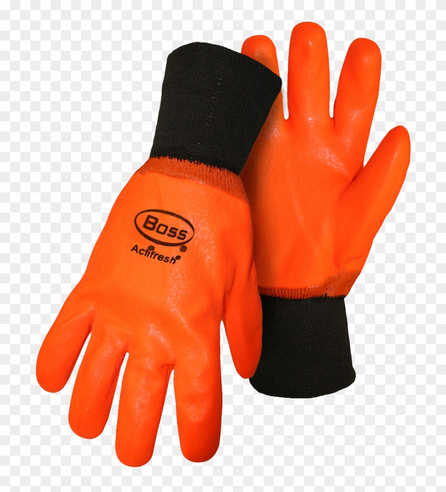 Boss1sp3500 Hot Hands High Vis Orange Glove Ammc - Guantes De Trabajo Png Clipart