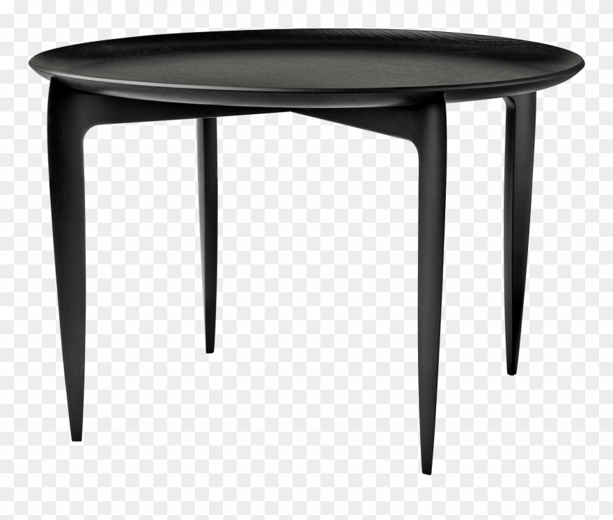 Tray Table Large In Black Coloured Oak - Fritz Hansen Table Png Clipart