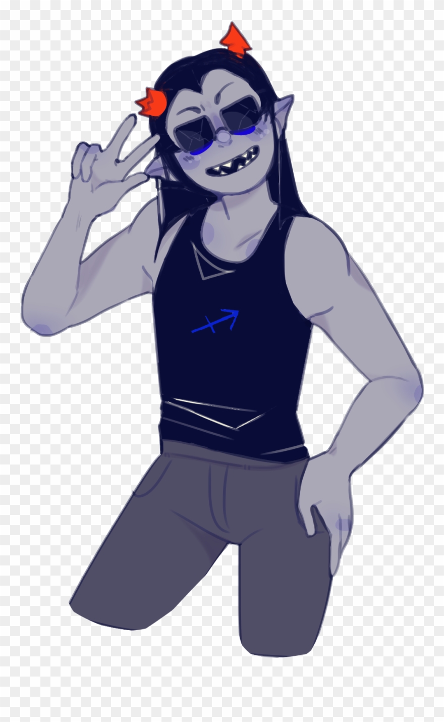 Late Night Horse Boy - Cartoon Clipart