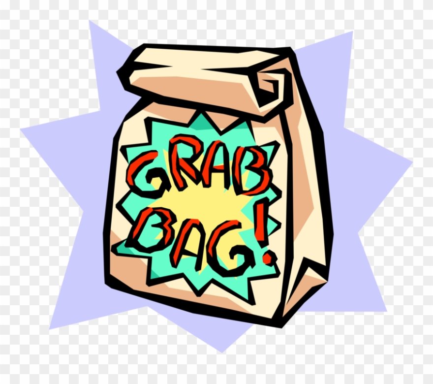 Vector Illustration Of Surprise Grab Bag Paper Sack - Grab Bags Clipart