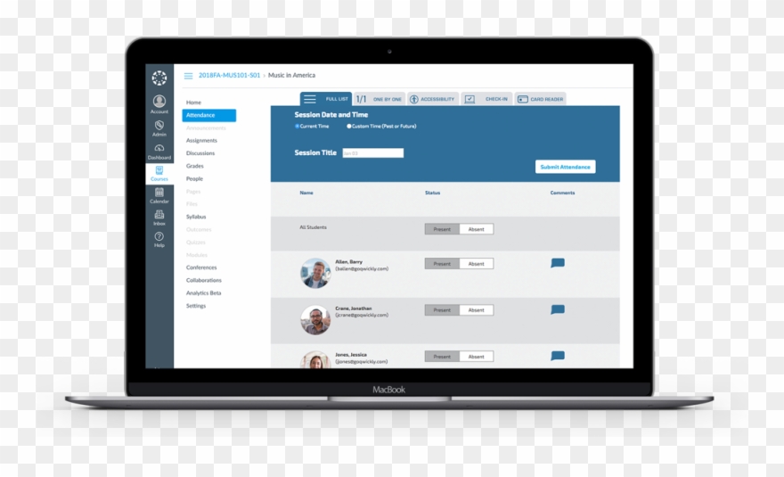 Laptop Taking Attendance - Data Clipart