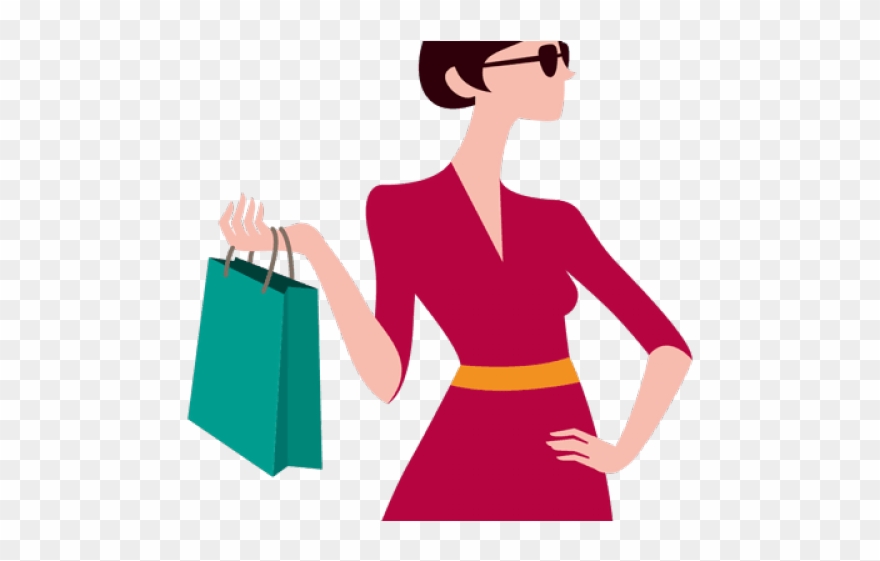 Women Bag Clipart Tall Woman - Shopping Vector Png Transparent Png