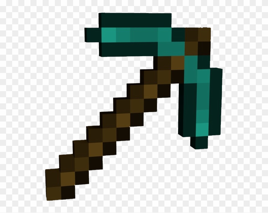Mincraft Diamond Pick-axe Png Image - Minecraft Diamond Pickaxe Png Clipart