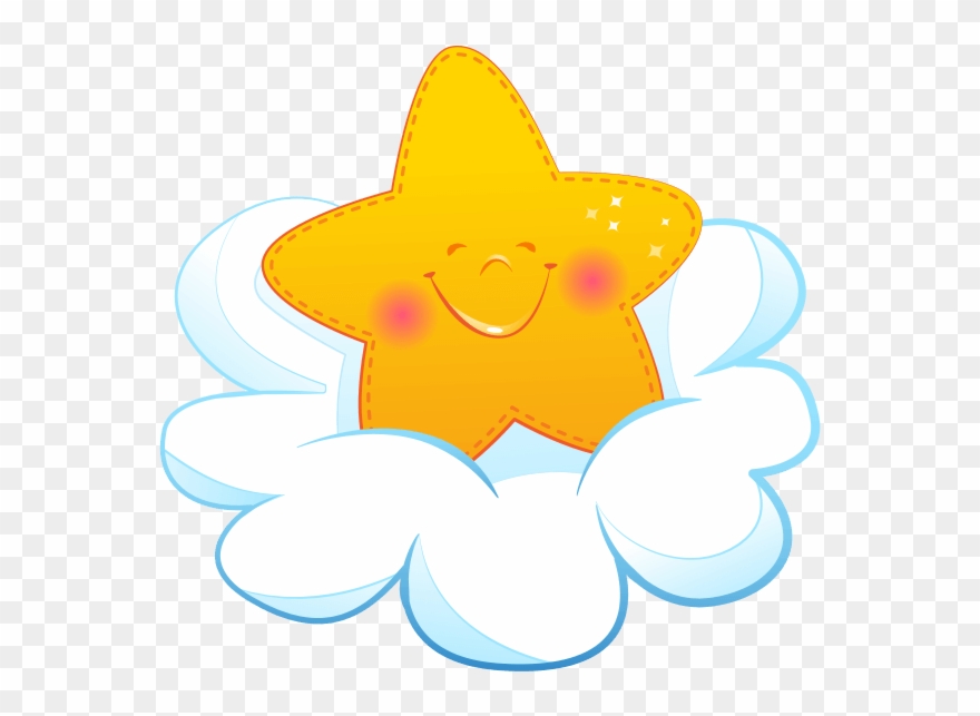 Starlet On The Cloud - Illustration Clipart